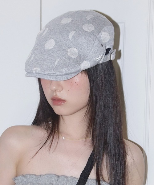 FANCY CLUB(ファンシークラブ)の「FANCY CLUB/ドットハンチングCAP(ハンチング/ベレー帽・レディース・ネイビー/グレー・FREE)」の2枚目の写真