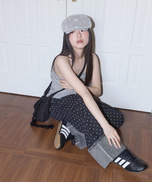 FANCY CLUB(ファンシークラブ)の「FANCY CLUB/ドットハンチングCAP(ハンチング/ベレー帽・レディース・ネイビー/グレー・FREE)」の8枚目の写真