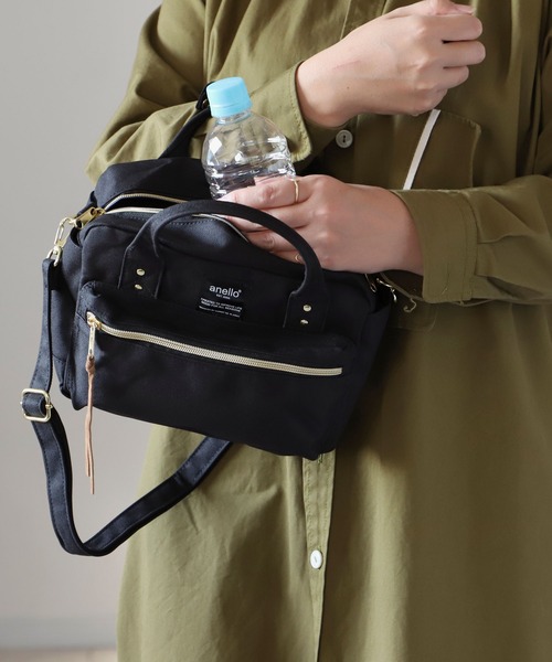 anello(アネロ)の「アネロ anello #AT-C1223 杢調ポリエステルキャンバス2WAYミニボストン(ボストンバッグ・レディース・ベージュ/ミント/ネイビー/ブラック/グレー・FREE)」の6枚目の写真