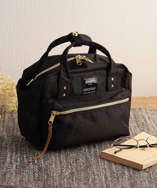 anello(アネロ)の「アネロ anello #AT-C1223 杢調ポリエステルキャンバス2WAYミニボストン(ボストンバッグ・レディース・ベージュ/ミント/ネイビー/ブラック/グレー・FREE)」の13枚目の写真
