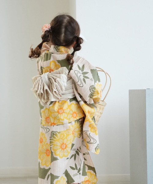 セール】キッズ浴衣3点セット 女の子 utatane×注染工房 kids