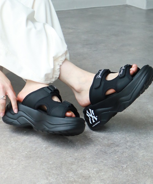 MLB公式正規品 サンダル ベース メタルLA(Black) MLB サンダル 厚底サンダル レディース メンズ : ZOZOTOWN Yahoo