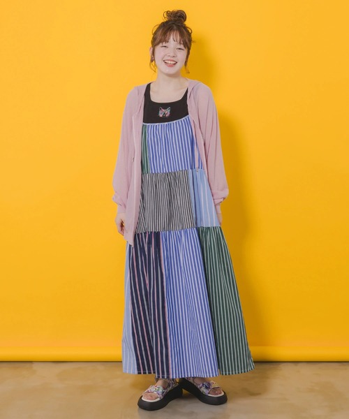 ScoLar（スカラー）の「ScoLar/スカラー　ネコ柄 接触冷感ニットPK（パーカー・レディース・ホワイト/ピンク/ブラック・FREE）」の9枚目の写真