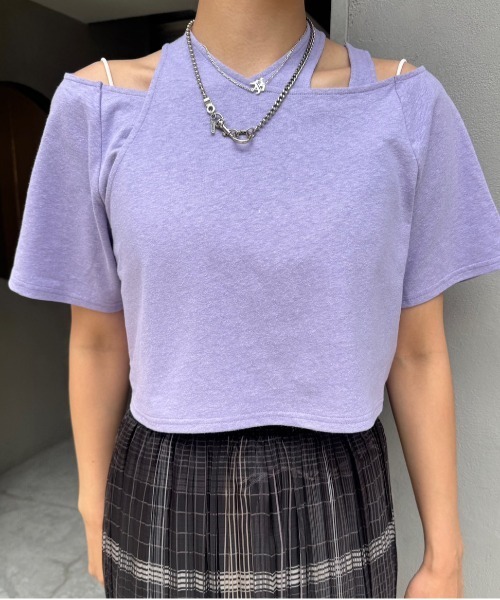 セール】MEDI ASYMMETRY LAYERED TOP（Tシャツ/カットソー