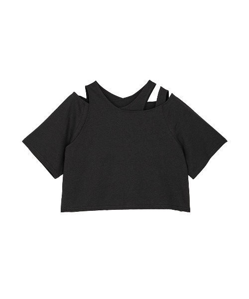 セール】MEDI ASYMMETRY LAYERED TOP（Tシャツ/カットソー