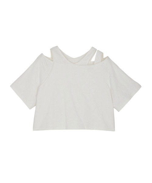 Ameri（アメリ）の「MEDI ASYMMETRY LAYERED TOP（Tシャツ/カットソー・レディース・パープル/ホワイト/ブラック・FREE）」の16枚目の写真