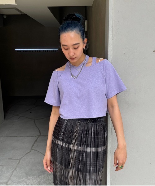 セール】MEDI ASYMMETRY LAYERED TOP（Tシャツ/カットソー