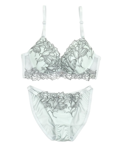 下着セット レディース セットアップ 脇高 フラワー刺繍 レース