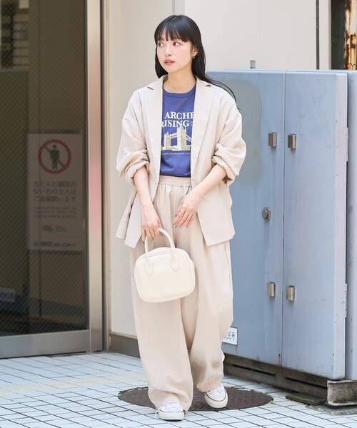 FREAK'S STORE(フリークスストア)の「<接触冷感/マシーンウォッシャブル> SUMMERCOOL シャツジャケット<セットアップ対応>(テーラードジャケット・レディース・ネイビー/ブルー/ベージュ・フリ-)」の6枚目の写真