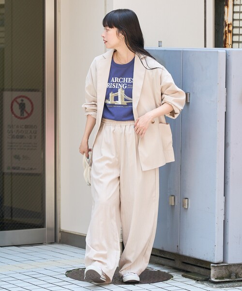 FREAK'S STORE(フリークスストア)の「<接触冷感/マシーンウォッシャブル> SUMMERCOOL シャツジャケット<セットアップ対応>(テーラードジャケット・レディース・ネイビー/ブルー/ベージュ・フリ-)」の7枚目の写真