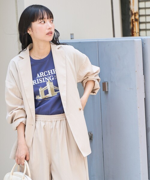FREAK'S STORE(フリークスストア)の「<接触冷感/マシーンウォッシャブル> SUMMERCOOL シャツジャケット<セットアップ対応>(テーラードジャケット・レディース・ネイビー/ブルー/ベージュ・フリ-)」の11枚目の写真
