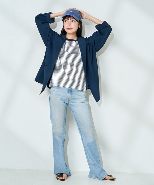 FREAK'S STORE(フリークスストア)の「<接触冷感/マシーンウォッシャブル> SUMMERCOOL シャツジャケット<セットアップ対応>(テーラードジャケット・レディース・ネイビー/ブルー/ベージュ・フリ-)」の16枚目の写真