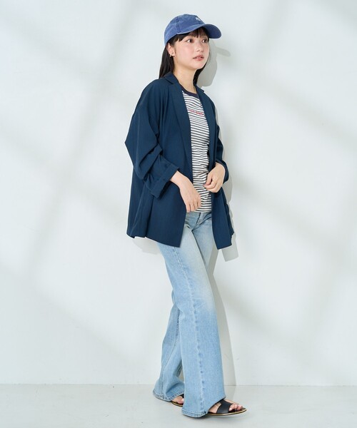 FREAK'S STORE(フリークスストア)の「<接触冷感/マシーンウォッシャブル> SUMMERCOOL シャツジャケット<セットアップ対応>(テーラードジャケット・レディース・ネイビー/ブルー/ベージュ・フリ-)」の17枚目の写真