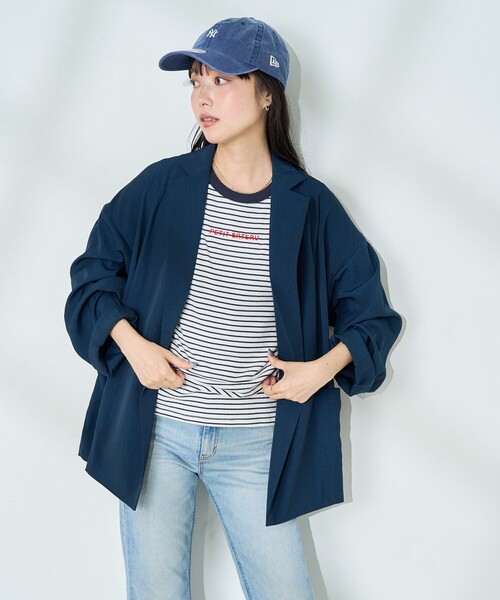 FREAK'S STORE(フリークスストア)の「<接触冷感/マシーンウォッシャブル> SUMMERCOOL シャツジャケット<セットアップ対応>(テーラードジャケット・レディース・ネイビー/ブルー/ベージュ・フリ-)」の19枚目の写真