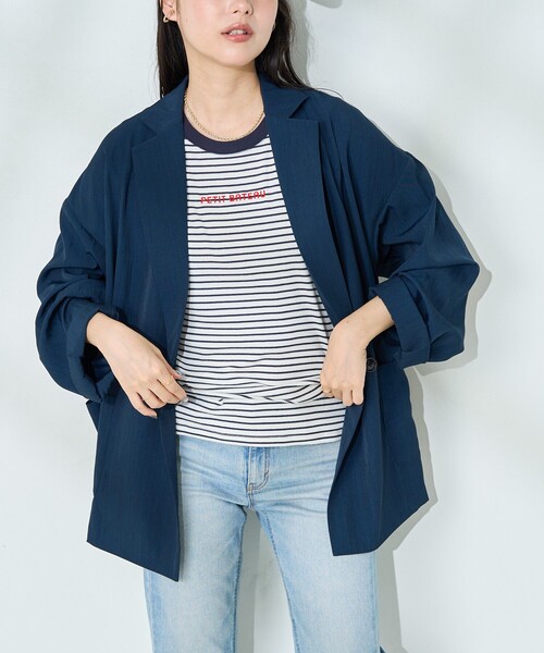 FREAK'S STORE(フリークスストア)の「<接触冷感/マシーンウォッシャブル> SUMMERCOOL シャツジャケット<セットアップ対応>(テーラードジャケット・レディース・ネイビー/ブルー/ベージュ・フリ-)」の20枚目の写真