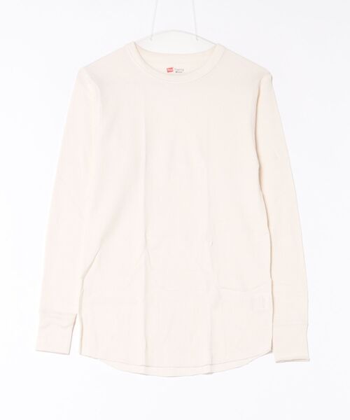 HANES(ヘインズ)の「Hanes/ヘインズ THERMALクルーネックロングスリーブ(Tシャツ/カットソー・メンズ・ブラック/ヘザーグレー/オフホワイト・LL/L/M)」の8枚目の写真