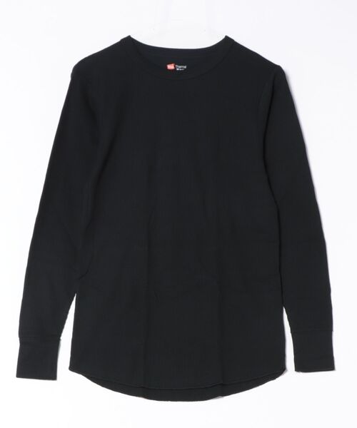 HANES(ヘインズ)の「Hanes/ヘインズ THERMALクルーネックロングスリーブ(Tシャツ/カットソー・メンズ・ブラック/ヘザーグレー/オフホワイト・LL/L/M)」の9枚目の写真