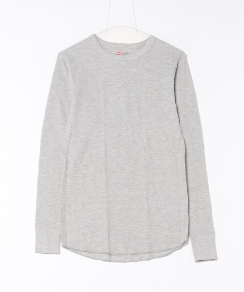 HANES(ヘインズ)の「Hanes/ヘインズ THERMALクルーネックロングスリーブ(Tシャツ/カットソー・メンズ・ブラック/ヘザーグレー/オフホワイト・LL/L/M)」の10枚目の写真