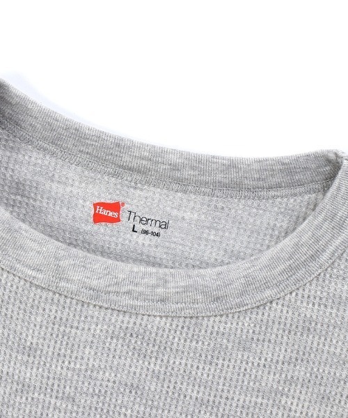 HANES(ヘインズ)の「Hanes/ヘインズ THERMALクルーネックロングスリーブ(Tシャツ/カットソー・メンズ・ブラック/ヘザーグレー/オフホワイト・LL/L/M)」の6枚目の写真