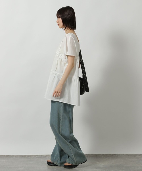 LAKOLE（ラコレ）の「2WAYティアードチュニック / 499371（チュニック・レディース・ブラック/ベージュ/レッド/ブラウン/ホワイト・FREE）」の7枚目の写真