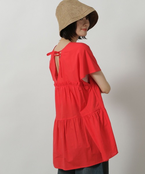 LAKOLE（ラコレ）の「2WAYティアードチュニック / 499371（チュニック・レディース・ブラック/ベージュ/レッド/ブラウン/ホワイト・FREE）」の13枚目の写真