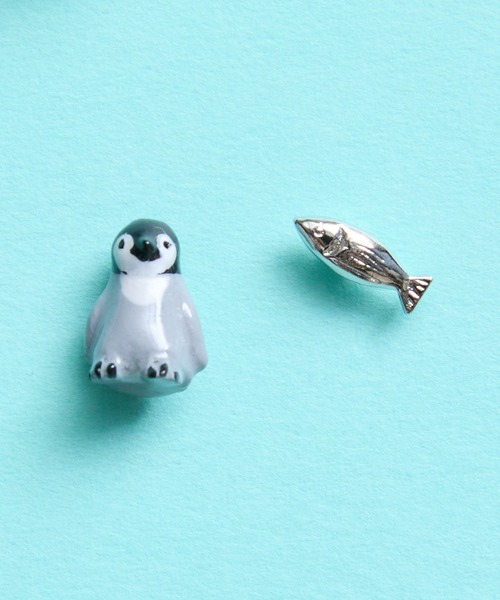 gargle ガーグル：アニマルシリーズ 親子ペンギン ピアス（ピアス（両