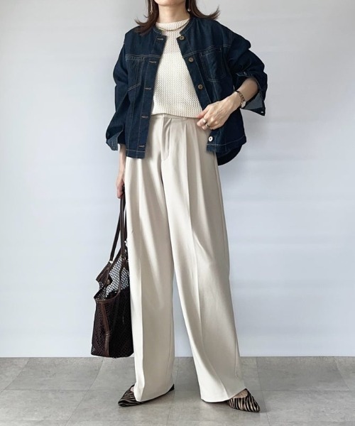 ikka(イッカ)の「【芸能人着用】メッシュデニムブルゾン【親子コーデ】(ブルゾン・レディース・ブルー/ネイビー・M/L/S)」の6枚目の写真