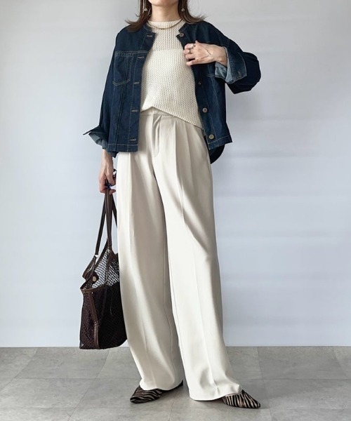 ikka(イッカ)の「【芸能人着用】メッシュデニムブルゾン【親子コーデ】(ブルゾン・レディース・ブルー/ネイビー・M/L/S)」の8枚目の写真