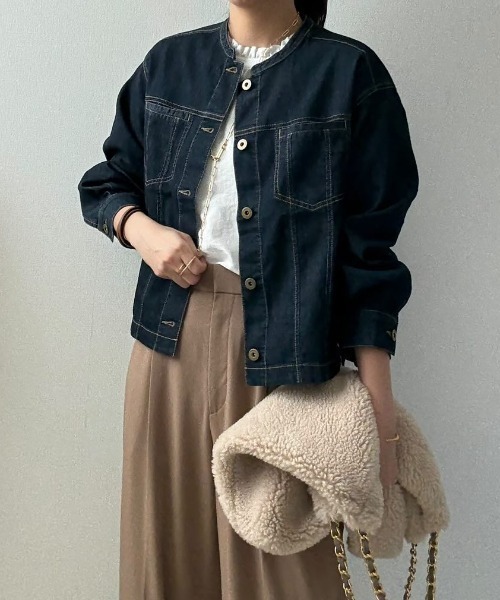 ikka(イッカ)の「【芸能人着用】メッシュデニムブルゾン【親子コーデ】(ブルゾン・レディース・ブルー/ネイビー・M/L/S)」の9枚目の写真