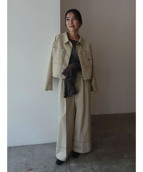 LAGUNAMOON（ラグナムーン）の「2WAYストレッチレーストップス（シャツ/ブラウス・レディース・ブラック/アイボリー/チャコールグレー/ブルー・FREE）」の13枚目の写真