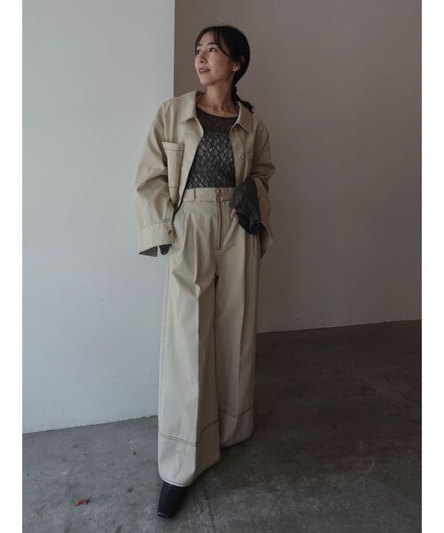 LAGUNAMOON（ラグナムーン）の「2WAYストレッチレーストップス（シャツ/ブラウス・レディース・ブラック/アイボリー/チャコールグレー/ブルー・FREE）」の14枚目の写真