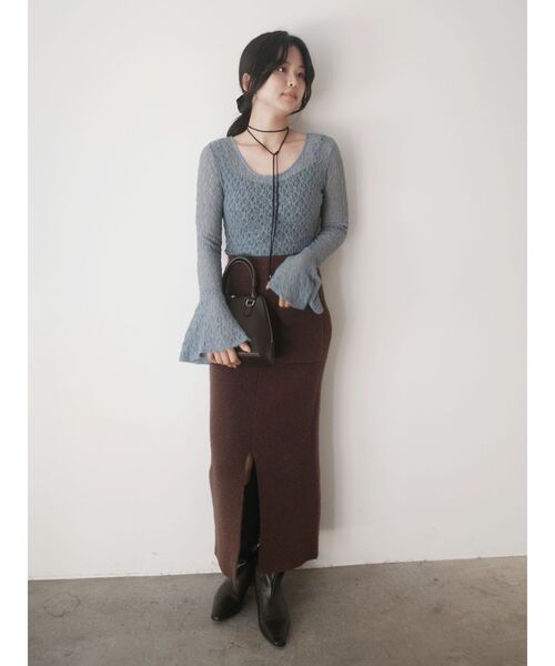 LAGUNAMOON（ラグナムーン）の「2WAYストレッチレーストップス（シャツ/ブラウス・レディース・ブラック/アイボリー/チャコールグレー/ブルー・FREE）」の22枚目の写真