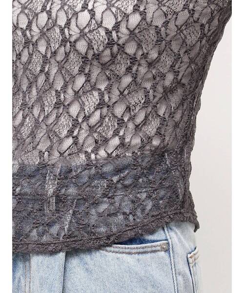 LAGUNAMOON（ラグナムーン）の「2WAYストレッチレーストップス（シャツ/ブラウス・レディース・ブラック/アイボリー/チャコールグレー/ブルー・FREE）」の12枚目の写真