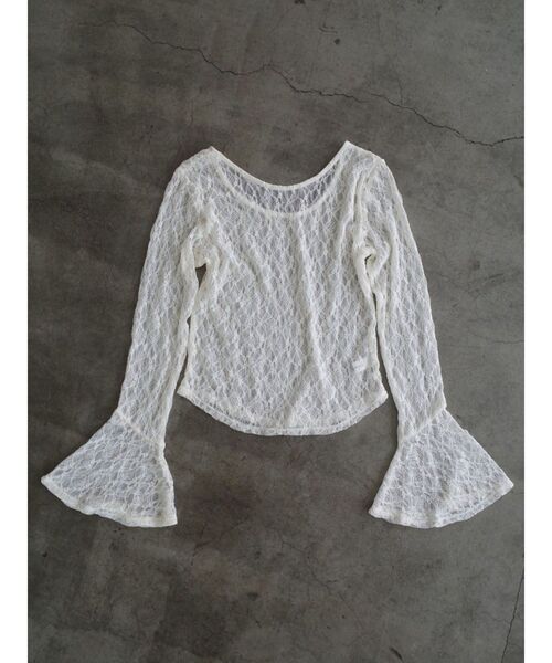 LAGUNAMOON（ラグナムーン）の「2WAYストレッチレーストップス（シャツ/ブラウス・レディース・ブラック/アイボリー/チャコールグレー/ブルー・FREE）」の2枚目の写真