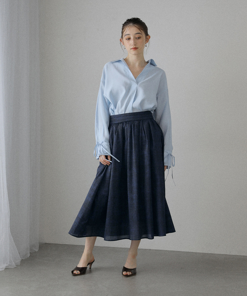 La TOTALITE(ラトータリテ)の「【洗える】スキッパーオータムシャツ(シャツ/ブラウス・レディース・スカイブルー/レッド/ベージュ・FREE)」の7枚目の写真