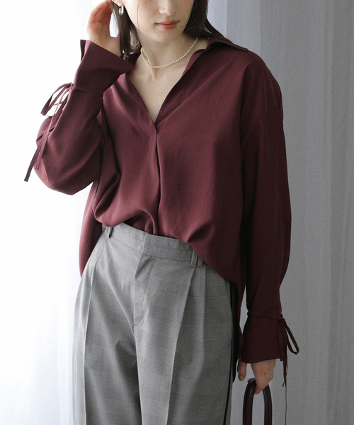 La TOTALITE(ラトータリテ)の「【洗える】スキッパーオータムシャツ(シャツ/ブラウス・レディース・スカイブルー/レッド/ベージュ・FREE)」の21枚目の写真