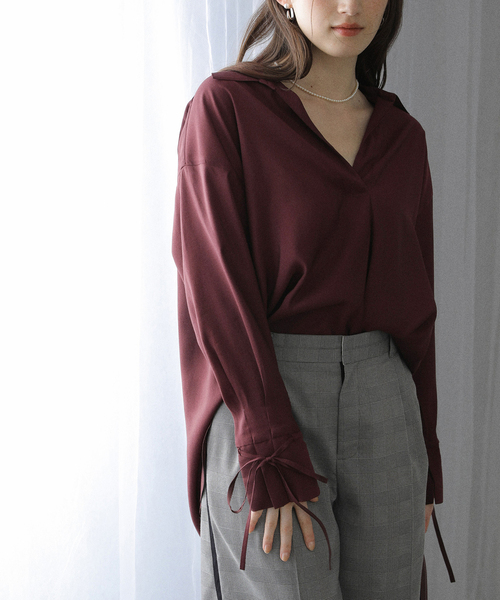 La TOTALITE(ラトータリテ)の「【洗える】スキッパーオータムシャツ(シャツ/ブラウス・レディース・スカイブルー/レッド/ベージュ・FREE)」の18枚目の写真