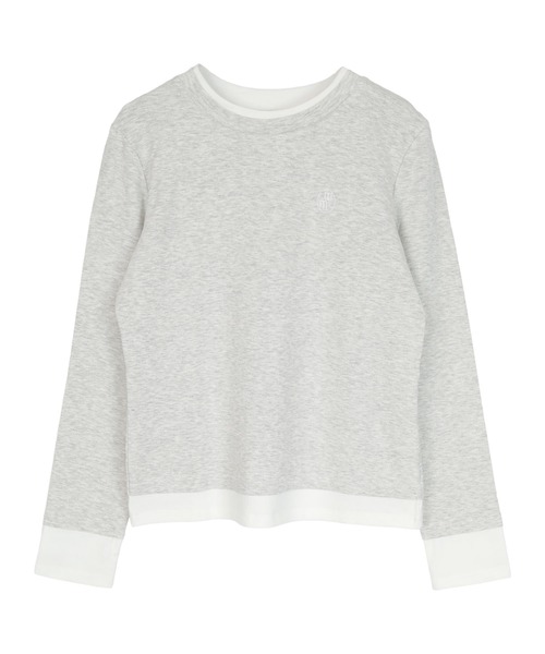 miette(ミエット)の「レイヤード風クルーネックカットソートップス(Tシャツ/カットソー・レディース・ダークブラウン/オートミール/チャコール/ライトイエロー・L/M)」の11枚目の写真