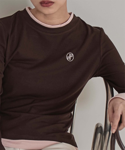 miette(ミエット)の「レイヤード風クルーネックカットソートップス(Tシャツ/カットソー・レディース・ダークブラウン/オートミール/チャコール/ライトイエロー・L/M)」の21枚目の写真