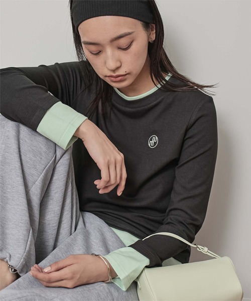 miette(ミエット)の「レイヤード風クルーネックカットソートップス(Tシャツ/カットソー・レディース・ダークブラウン/オートミール/チャコール/ライトイエロー・L/M)」の15枚目の写真
