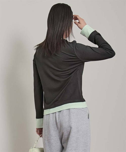 miette(ミエット)の「レイヤード風クルーネックカットソートップス(Tシャツ/カットソー・レディース・ダークブラウン/オートミール/チャコール/ライトイエロー・L/M)」の17枚目の写真