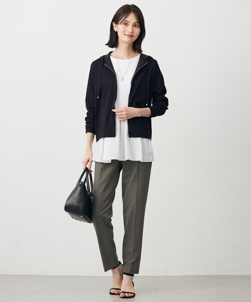 J.PRESS Ladies（J.プレス レディス）の「Vis/Peスパーク ニット パーカー（パーカー・レディース・ダークブラウン系/ライトグレー系/ブラウン系・SMALL）」の9枚目の写真