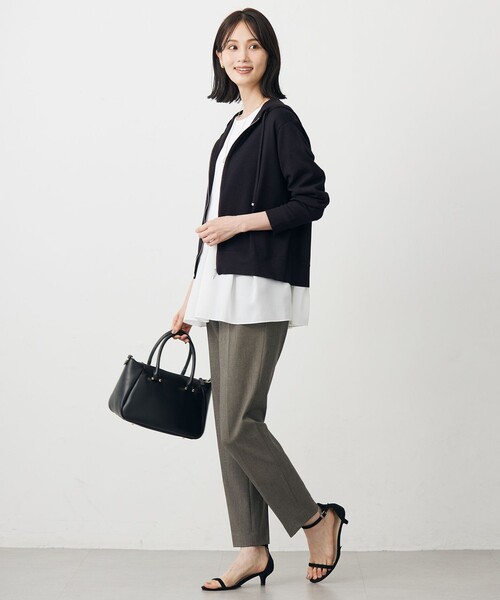J.PRESS Ladies（J.プレス レディス）の「Vis/Peスパーク ニット パーカー（パーカー・レディース・ダークブラウン系/ライトグレー系/ブラウン系・SMALL）」の10枚目の写真