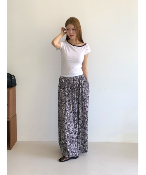 MINS MINIS(ミンスミニス)の「イージーワイドプリーツパンツ(その他パンツ・レディース・アイボリー/ブラック・FREE)」の16枚目の写真