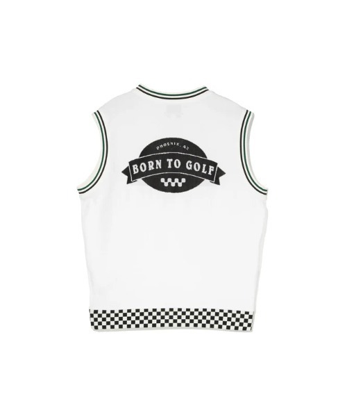 セール】Born to Golf チェッカーリブニットベスト（ベスト