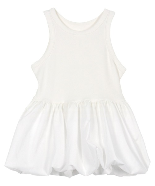 KOBE LETTUCE（コウベレタス）の「バルーンドッキング アメスリリブトップス（タンクトップ・レディース・オフホワイト/ブラック×ホワイト・M）」の10枚目の写真