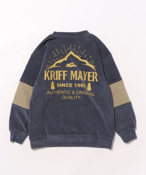 KRIFF MAYER Kid's Collection（クリフメイヤーキッズコレクション）の「超のび袖切替クルー（スウェット・キッズ・ネイビー/レンガ/カーキ/ブルー・120/130/140/150/160/170）」の5枚目の写真