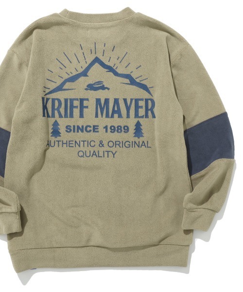 KRIFF MAYER Kid's Collection（クリフメイヤーキッズコレクション）の「超のび袖切替クルー（スウェット・キッズ・ネイビー/レンガ/カーキ/ブルー・120/130/140/150/160/170）」の2枚目の写真