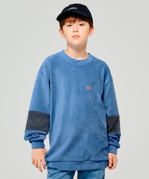 KRIFF MAYER Kid's Collection（クリフメイヤーキッズコレクション）の「超のび袖切替クルー（スウェット・キッズ・ネイビー/レンガ/カーキ/ブルー・120/130/140/150/160/170）」の6枚目の写真