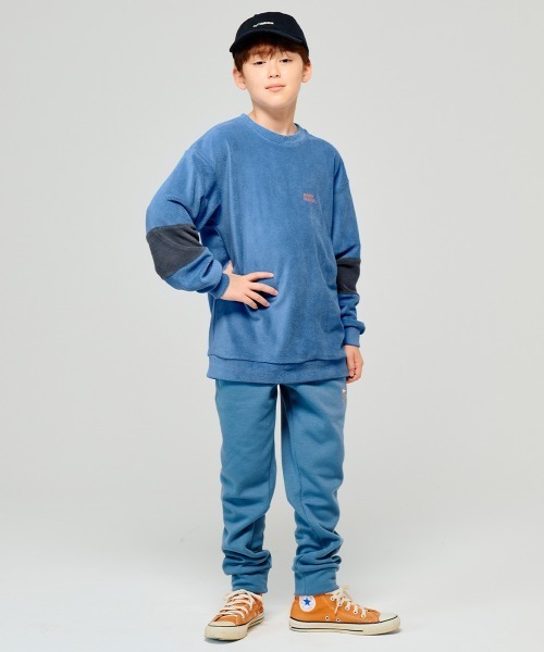 KRIFF MAYER Kid's Collection（クリフメイヤーキッズコレクション）の「超のび袖切替クルー（スウェット・キッズ・ネイビー/レンガ/カーキ/ブルー・120/130/140/150/160/170）」の7枚目の写真
